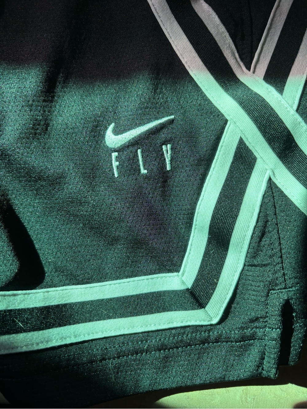 Nike Black Shorts with Teal Trim and Embroidered Swoosh